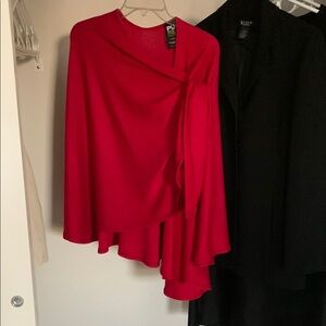 Red Asymmetrical Poncho
